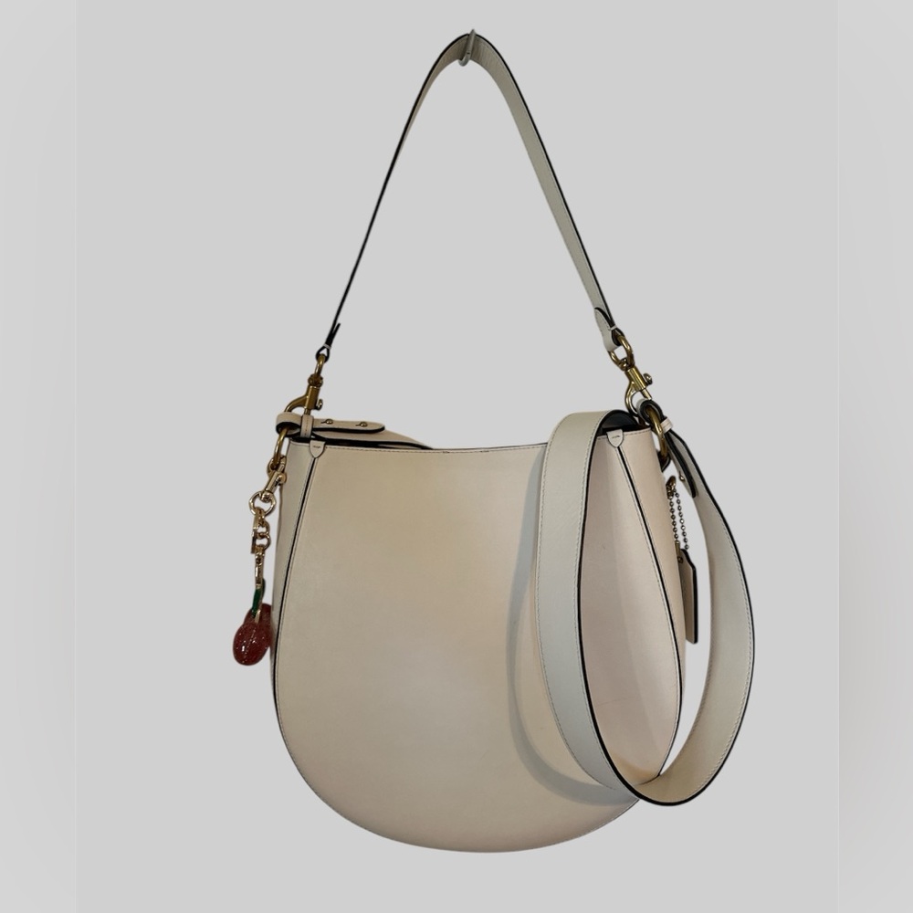 COACH 88344 Maddy Glovetanned Leather Hobo Shoulder Bag IN CHALK